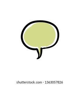 Hand drawn speech bubble icon, dialog symbol doodle