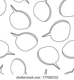 Hand drawn speech bubble icon seamless pattern background. Business flat vector illustration. Speech bubble sign symbol pattern.