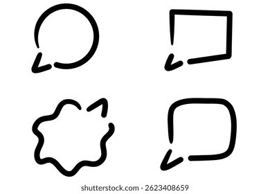 Hand Drawn Speech Bubble Icons Set – Vector Outline Collection.