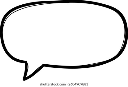 Hand drawn speech bubble illustration on a white background ready to be filled with text Perfect for presentations and designs