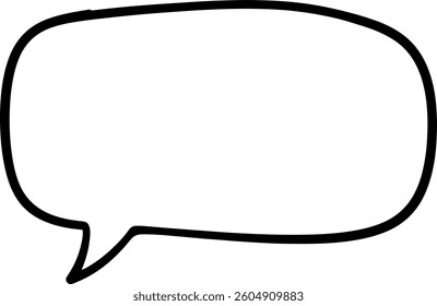 Hand drawn speech bubble illustration on a white background ready to be filled with text Perfect for presentations and designs