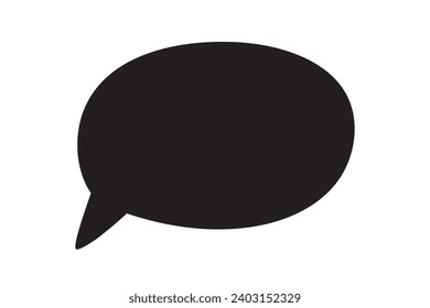 Hand drawn speech bubble isolated on white background