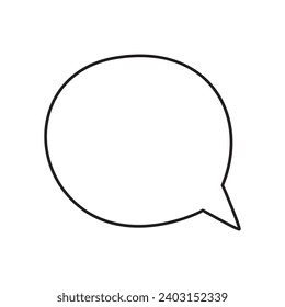 Hand drawn speech bubble isolated on white background