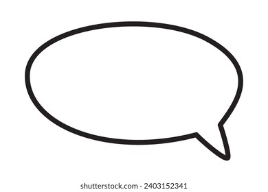 Hand drawn speech bubble isolated on white background