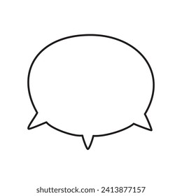 Hand drawn speech bubble isolated on white background