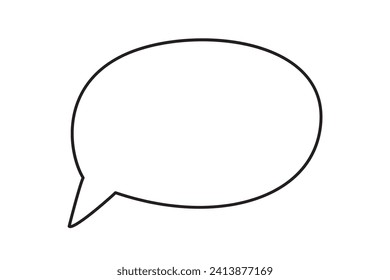 Hand drawn speech bubble isolated on white background