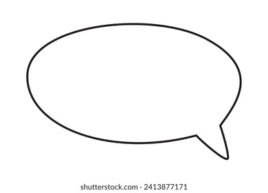 Hand drawn speech bubble isolated on white background