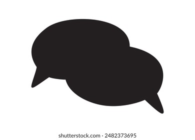 Hand drawn speech bubble isolated on white background