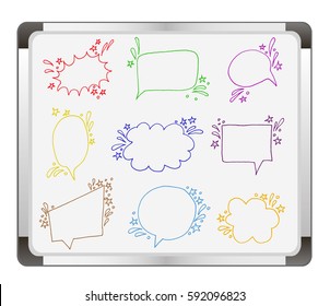 hand drawn speech bubble isolated on flip chart background. vector illustration