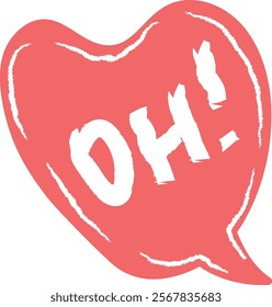 Hand Drawn Speech Bubble With Oh Lettering Vector Illustration