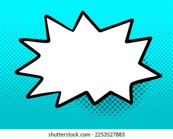 Hand drawn speech bubble on a retro dotted background. Vector illustration