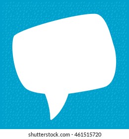 Hand Drawn Speech Bubble on Blue Background