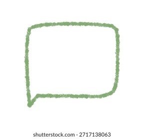 Borde de burbuja de discurso dibujado a mano en estilo crayón. Globo rectangular con marcos de contorno fluido mensaje de chat. Cuadro redondo gráfico para texto como elemento de comunicación creativo, visual limpio y moderno para