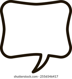 Hand drawn speech bubble with rounded corners and a pointed tail provides a simple yet effective framework for expressing thoughts, ideas, or conversations