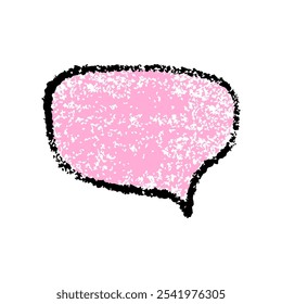 Hand drawn speech bubble scribble crayon. Squiggle, scratch doodle kid speech bubble. Crayon scratch texture shape children kid naive. Vector illustration