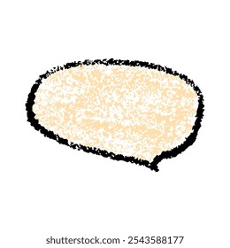 Hand drawn speech bubble scribble crayon. Squiggle, scratch doodle kid speech bubble. Crayon scratch texture shape children kid naive. Vector illustration