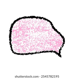 Hand drawn speech bubble scribble crayon. Squiggle, scratch doodle kid speech bubble. Crayon scratch texture shape children kid naive. Vector illustration