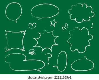 Hand drawn speech bubble set (chalk style)