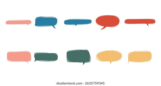 Hand Drawn Speech Bubble Set Illustration