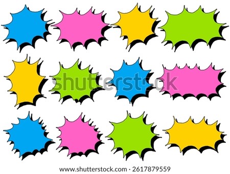 Hand Drawn Speech Bubble Set, Frame Set, Scream Bubble, Pop Design, Comic