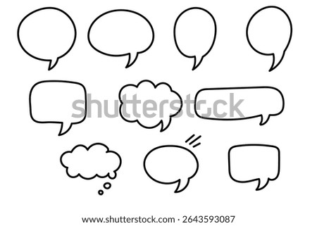 Hand drawn speech bubble set for text and yelling