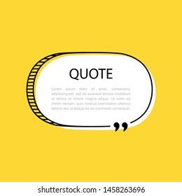 Hand drawn Speech Bubble. Space for quote and text. Vector illustration.
