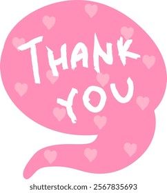 Hand Drawn Speech Bubble With Thank You Lettering Vector Illustration