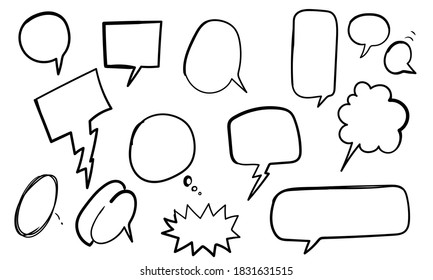 Hand Drawn Speech Bubble Vector Elements
