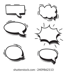 Hand drawn speech bubble vector 