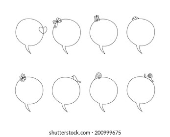 Hand drawn speech bubbles