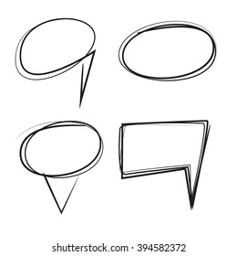 hand drawn speech bubbles, cartoon bubbles