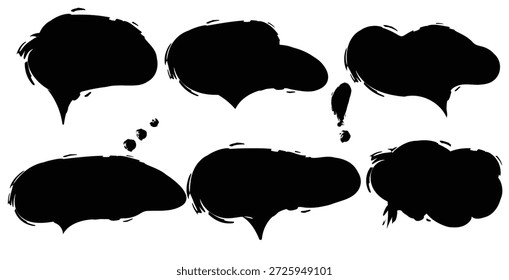Conjunto de vectores de chat de burbujas de discurso dibujadas a mano. Icono plano de burbujas de voz. Doodle burbujas de discurso.