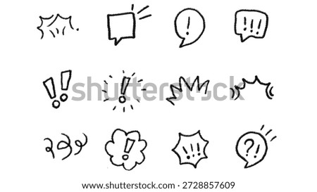 Hand Drawn Speech Bubbles and Comic Expression Icons Set