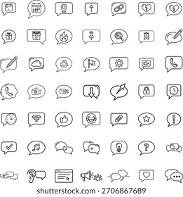 Handgezeichnete Sprechblasen, Doodle-Set einzeln auf transparentem Hintergrund