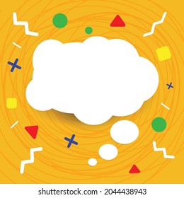 Hand drawn speech bubbles icon. Yellow background.