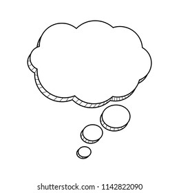 Hand drawn speech bubbles isolated on white icon. Vector Illustration EPS10