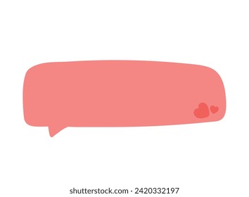 Hand drawn of speech bubbles message for valentines day with heart shape. Chatting, speak and talk on white background
