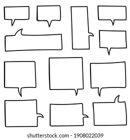 Hand Drawn Speech Bubbles Set Vector
