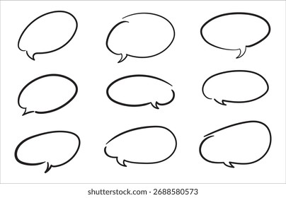 Dibujado a mano burbujas de discurso conjunto