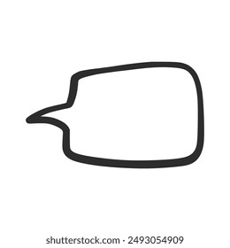 Hand Drawn speech bubbles. Speak bubble text, cartoon chatting box, message box. Blank empty vector white speech bubbles. Cartoon balloon word design.