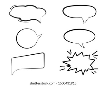 Hand drawn speech bubbles style.