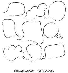 Hand drawn Speech Bubbles Vector Design Element. Speech Bubble Set - Vector 