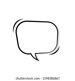Hand drawn speech bubbles. Vector elements on white background