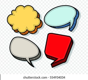 Hand drawn of speech comic bubbles. Comic sound effect.Vector illustration.