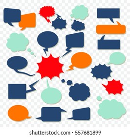 Hand drawn of speech comic bubbles. Comic sound effect.Vector illustration.
