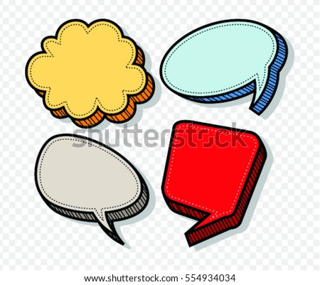 Hand drawn of speech comic bubbles. Comic sound effect.Vector illustration.
