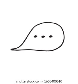 hand drawn speech or conversation icon in doodle style in vector. talk bubble illustration