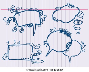 Discurso de mano y burbuja de pensamiento