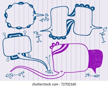 Handgezeichnete Rede und Gedankenblase. Besuchen Sie mein Portfolio für eine große Sammlung von Doodles und Sprachblasen