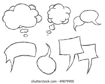 Hand Drawn Speech And Thought Bubbles